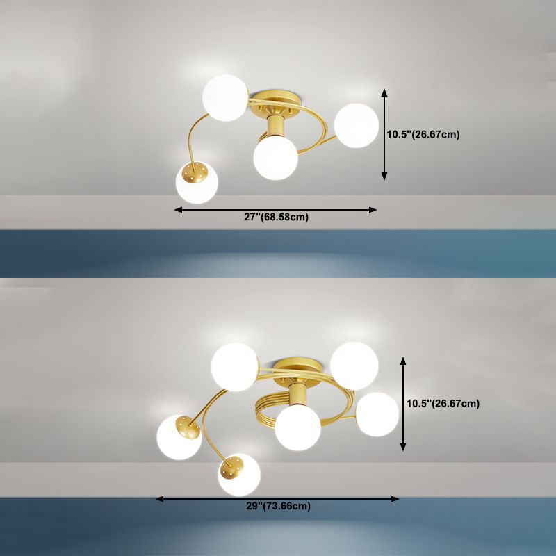 Lámpara de techo de montaje de montura de vidrio simplicidad redonda de semi rascilla luz de techo