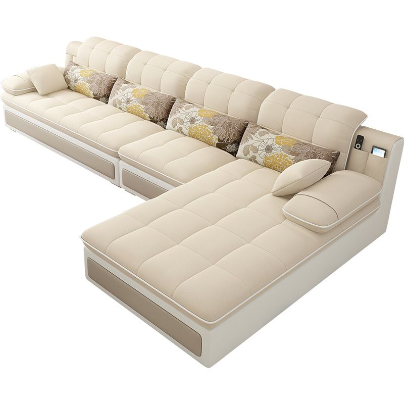 Contemporary Pillow Top Arm Stationary Living Room Sofa Chaise