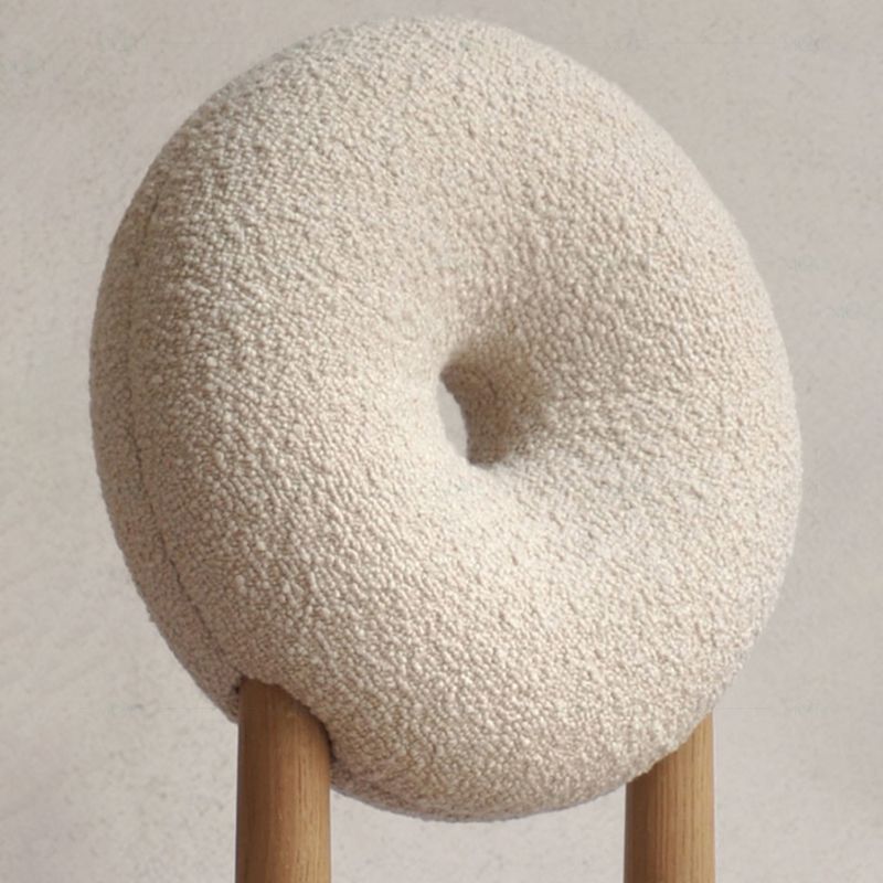 Tight Back Armless Chair Wood Frame Wool Accent Chair with Four Legs