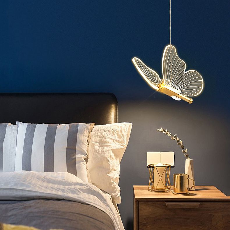 Luxurious Butterfly Style Hanging Ceiling Light, Acrylic Integrated LED Multi Light Pendant Lighting