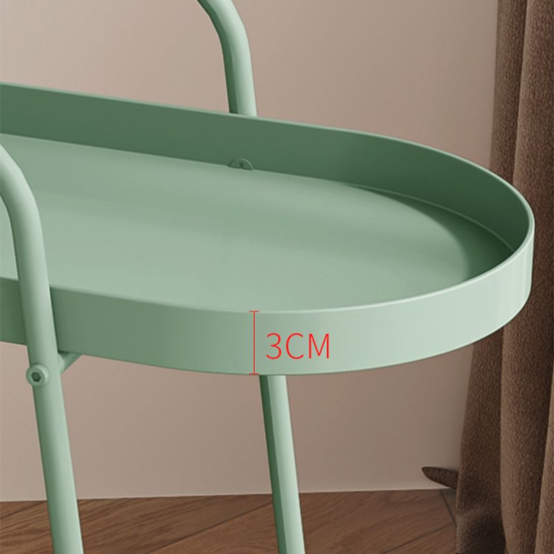 25.19" Tall Metal Side Table Oval 4 Legs Sofa Side Accent Table