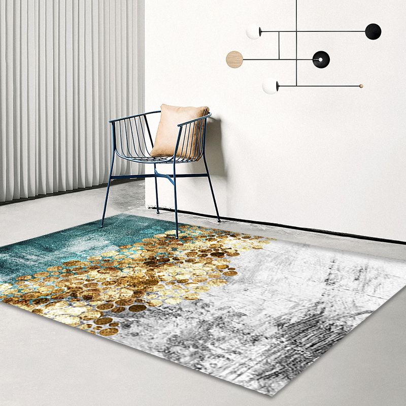 Glittering Pastel Color Abstract Rug Polypropylene Modern Area Carpet Pet Friendly Non-Slip Backing Rug for Living Room