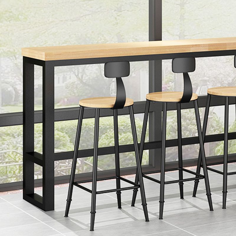 5 Pieces Modern Rectangle Solid Wood Pub Table with High Stools