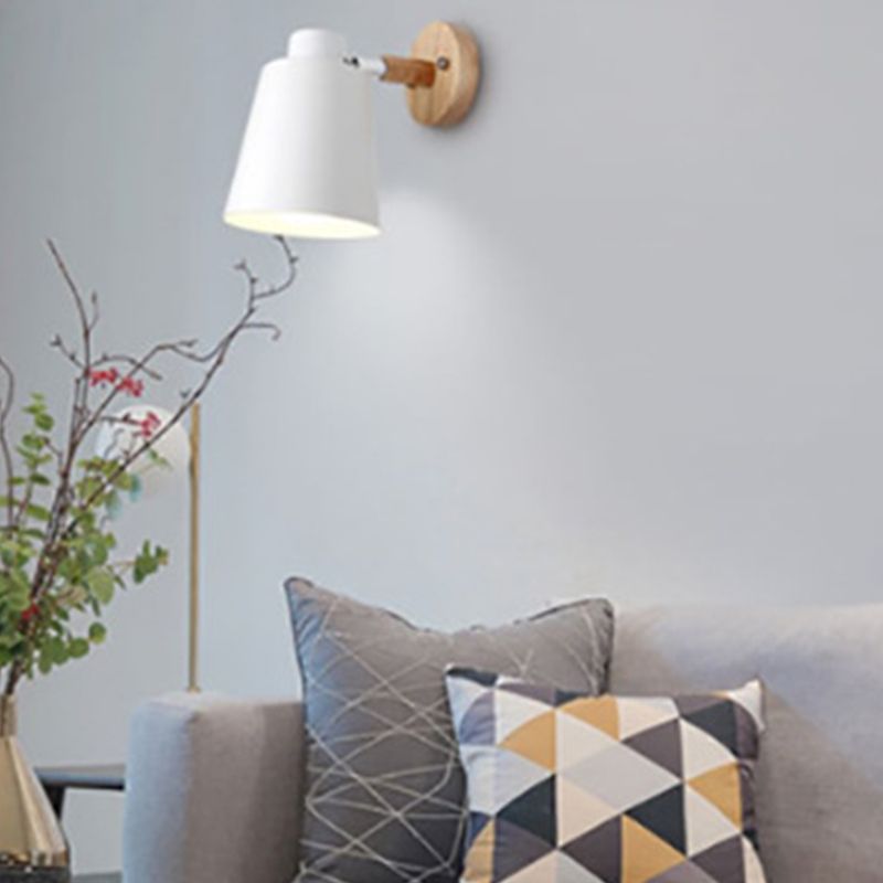 Macaron Shaded Lighting Contemporary Wood Wall Light for Room