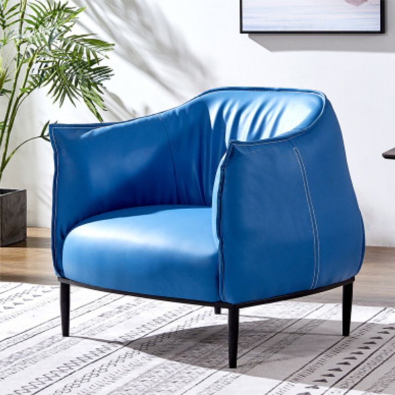 31.89" Mid-century Style Single Sofa Chair PU Leather Flared Arms Chair