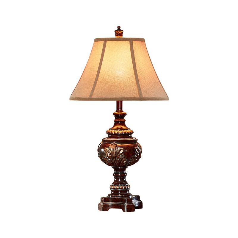 1 lampe de nuit de la barre de tête de la tête de style traditionnel de style brun tissu clair pour le chevet