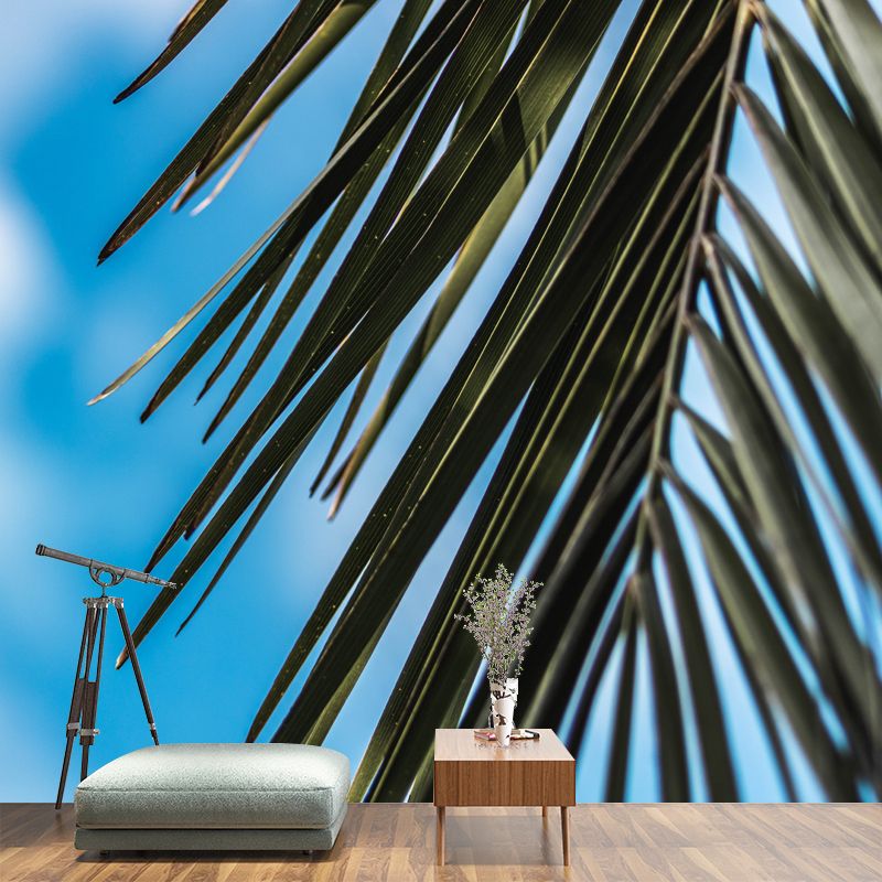Tropical Palm Leaves Wall Covering Stain Resistant Living Room Wall Decor