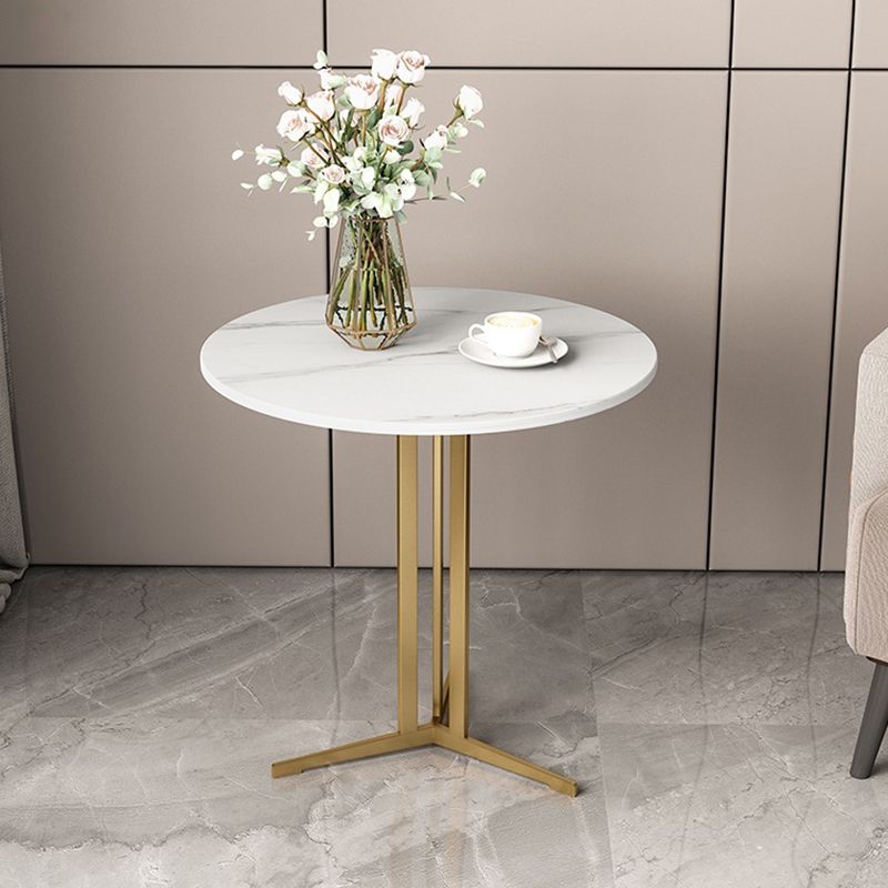 Cross Table Iron Base Design Rock Slab White/black Material Round Table Top Side Table