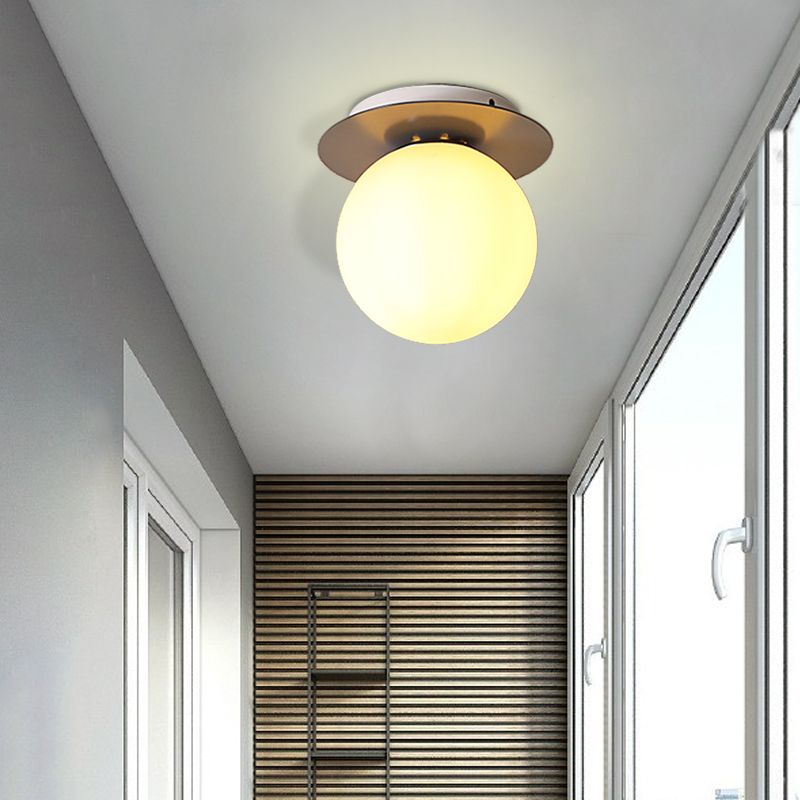 Opal Glass Global Plafonnier encastré moderne à 1 lumière avec auvent gris/blanc/vert/bois