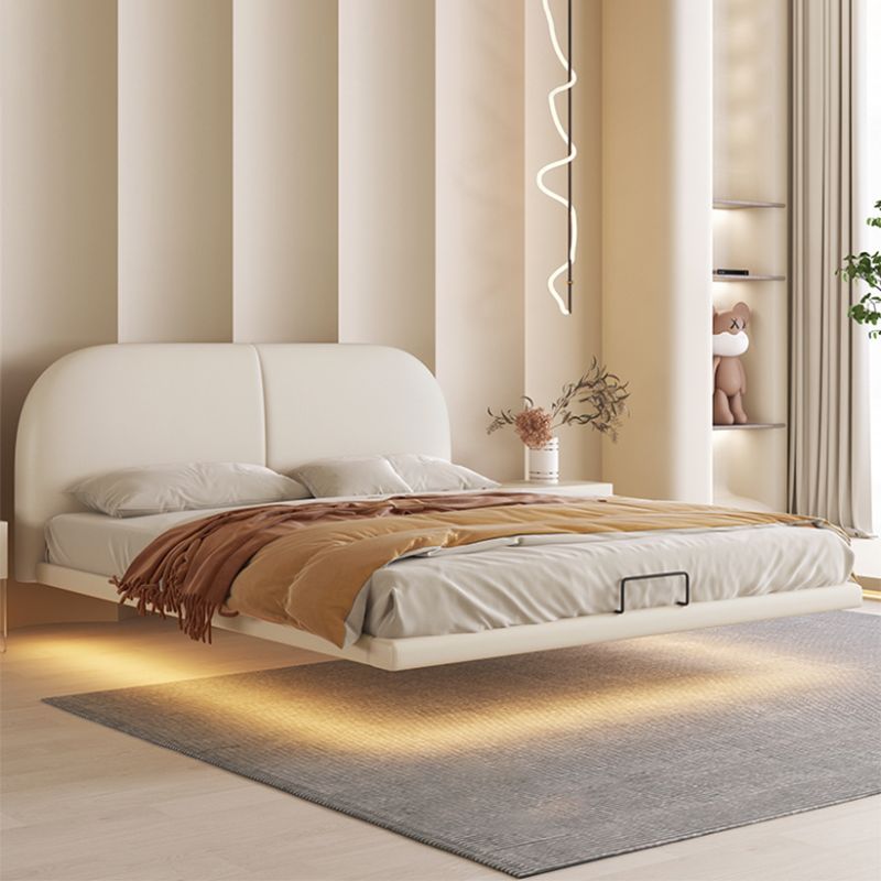 Solid Color Standard Bed Foam Contemporary Bed Frame with Upholstered Headboard