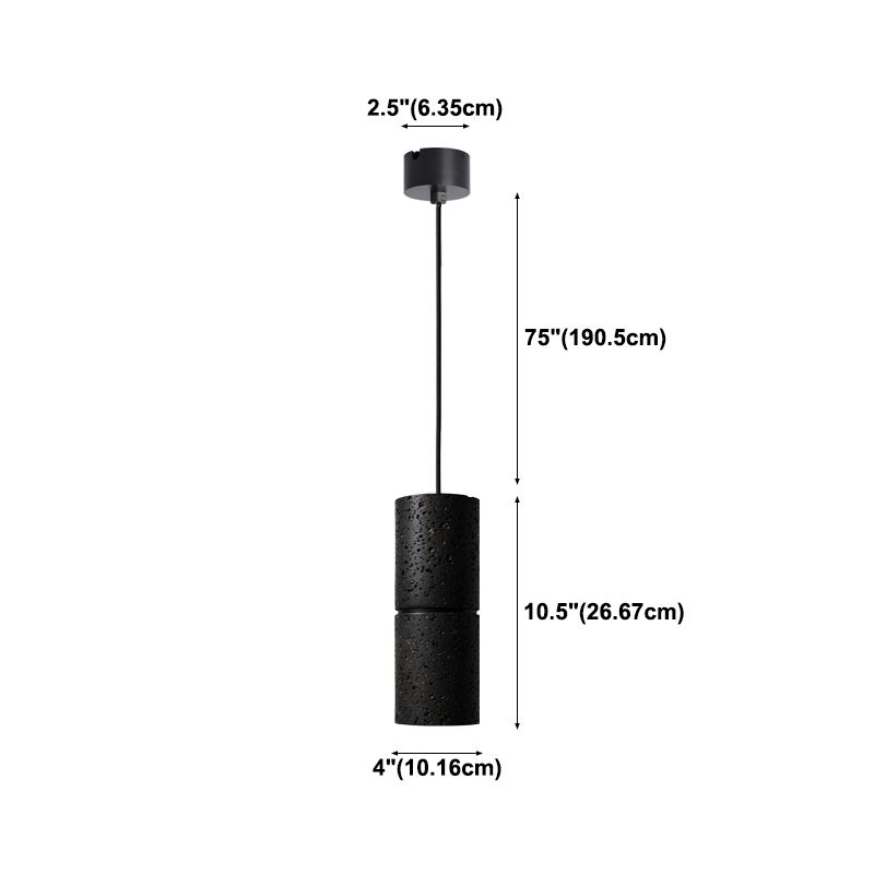 Cement Modern Pendant Light 1-Light Cylinder Ceiling Light Fixture for Dining Room