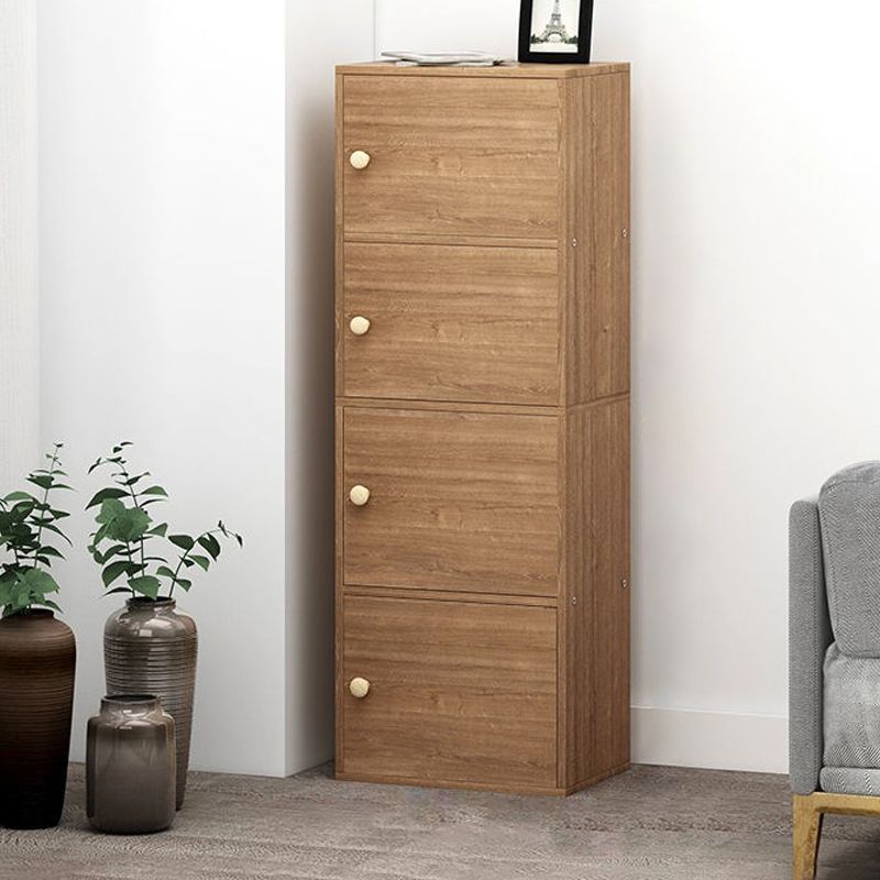 Contemporary Vertical Standard Bookcase Manufactured Wood Bookcase with Doors