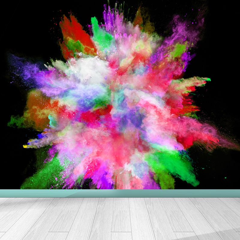 Waterproof Rainbow Explosion Wall Mural Modern Non-Woven Wall Covering, Personalized Size