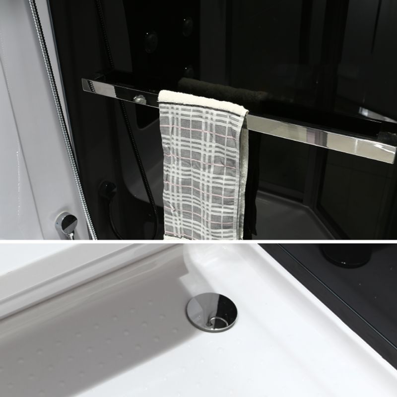 Neo-Angle Shower Stall Clear Tempered Glass Shower Enclosure With Shower Floor