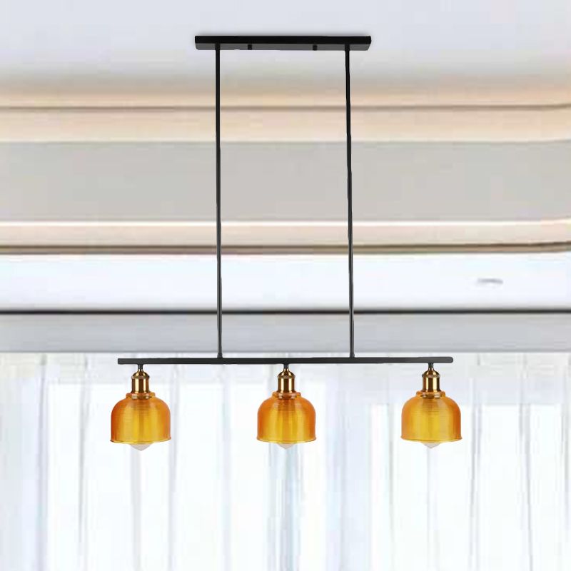 Illuminazione a ciondolo a 3 luci nere industriale rosso/giallo/blu lampada isola di isola