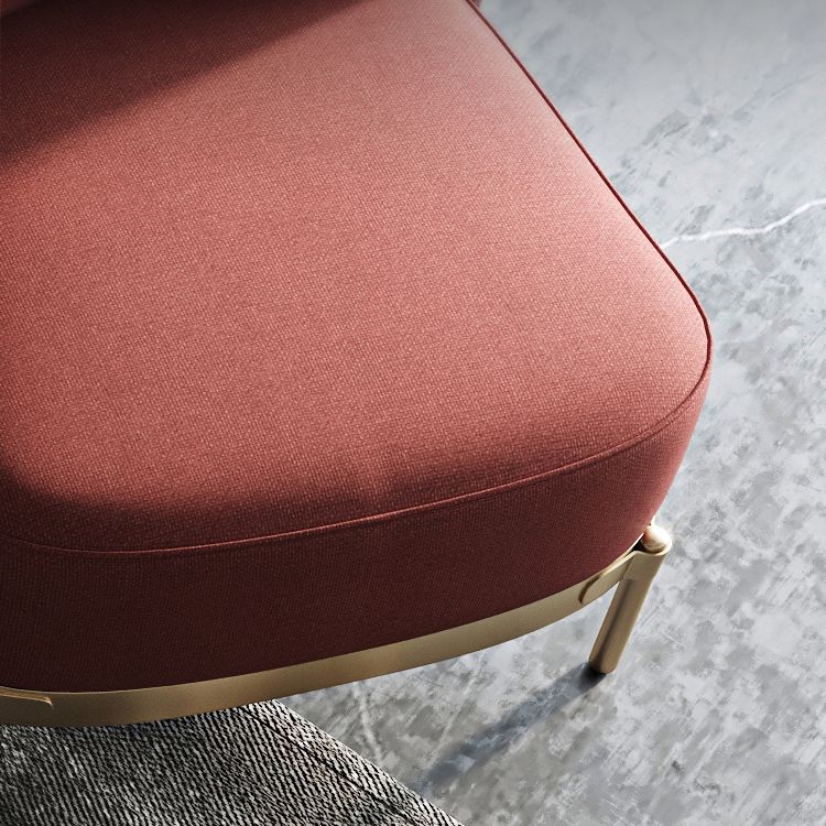 Armless Chair 31.49" Wide Faux Leather and Linen Chair for Living Room
