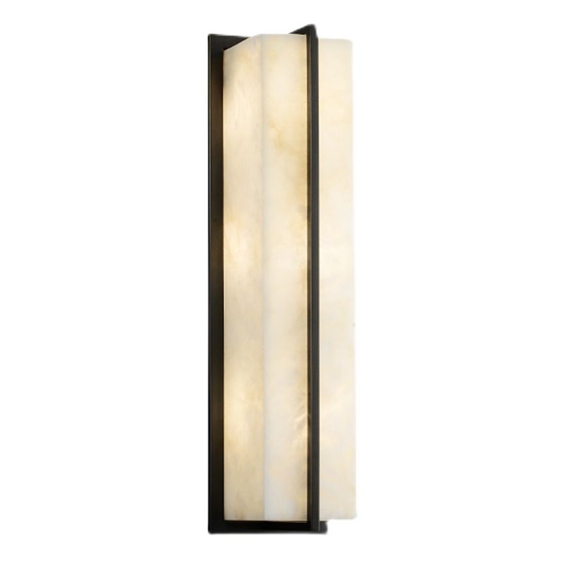 Modern Wall Lamp Square Shape Wall Mount Lamp with Stone Shade for Bedroom