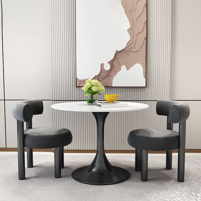 Modern Round Sintered Stone Dining Set 1/2/3/4/5 Pieces Dining Set for Dining Areas