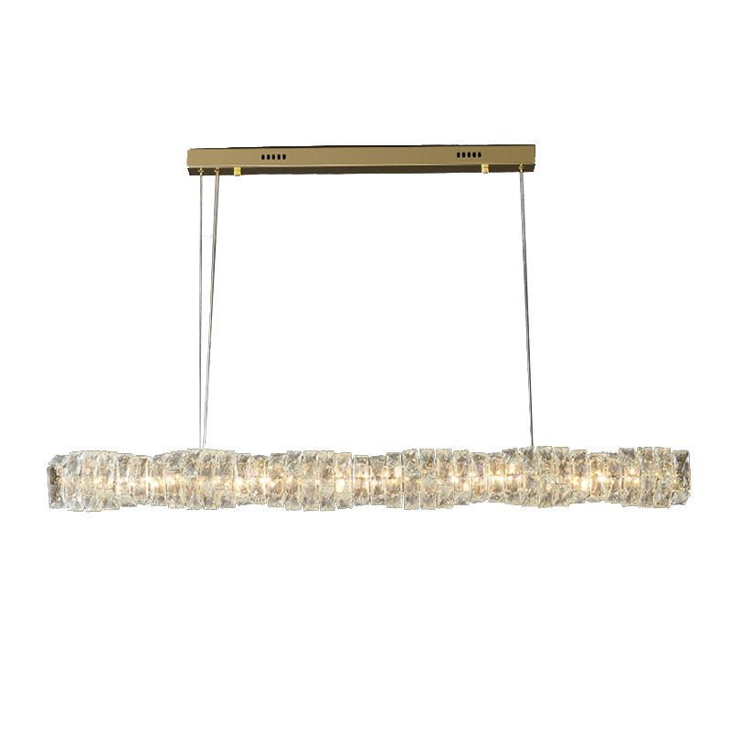 Single Modernism Chrome/Golden Ceiling Light LED Crystal Kitchen Island Lighting for Foyer