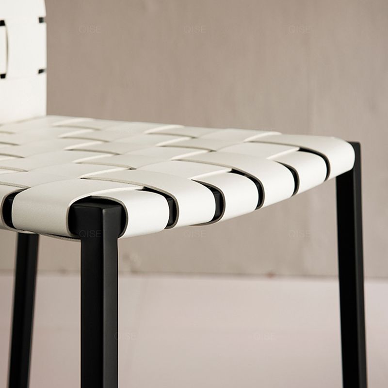 Faux Leather Dining Stools Contemporary Bar Stools with Metal Base