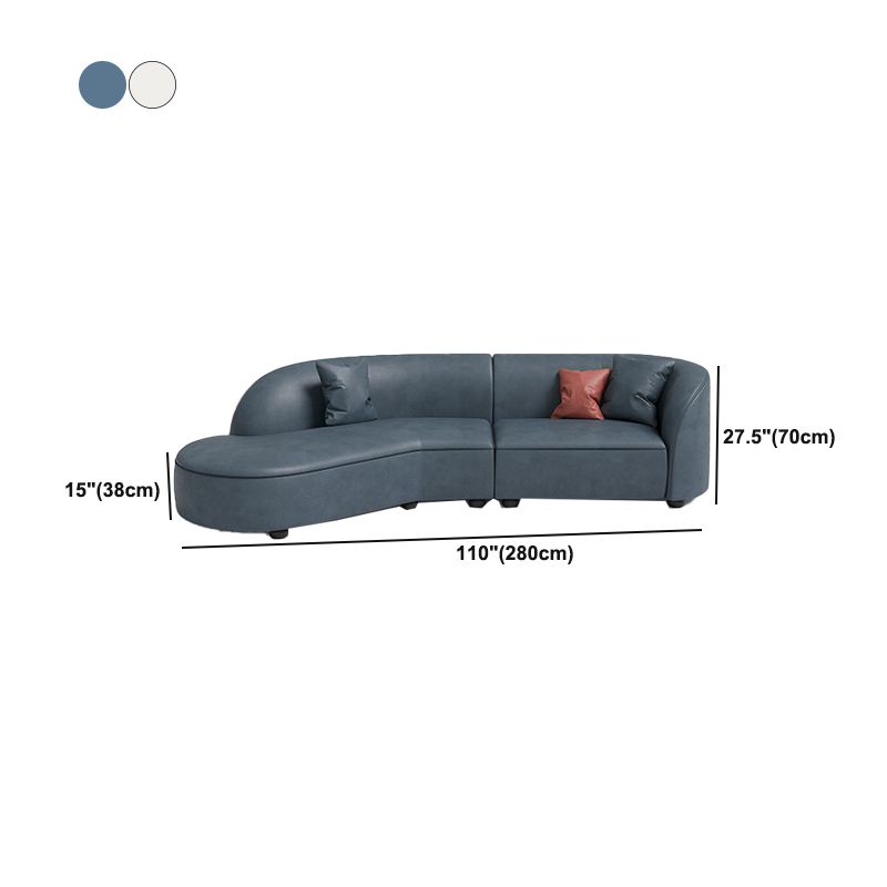 Nordic Tuxedo Arm Living Room Curved Loveseat Faux Leather/Fabric Seating
