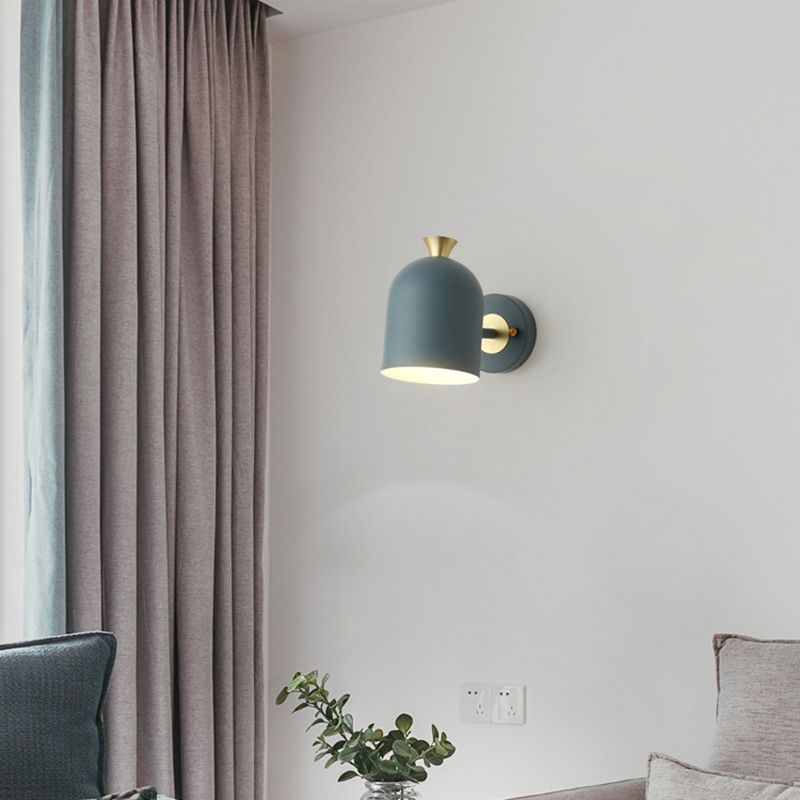 Metal Dome Shape Wall Light Modern Style 1 Light Wall Light Sconce