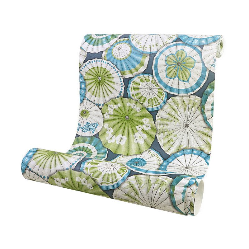 Stain-Resistant Umbrella Wall Art Non-Woven Fabric Countryside Wallpaper for Home Decoration, 33'L x 20.5"W