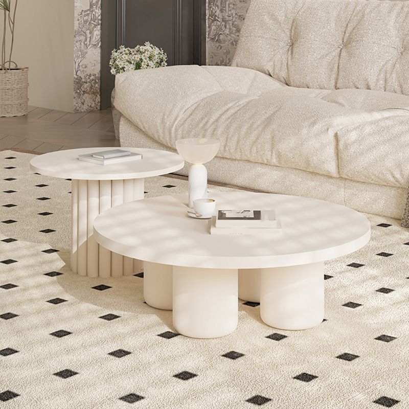 Contemporary Coffee Table Wooden Round Coffee Cocktail Table