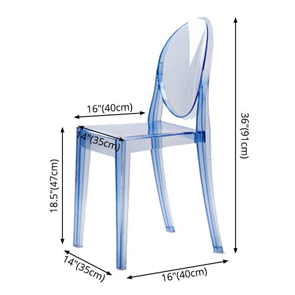 Plastic Chairs Modern Kitchen Side Chair of 13'' Wide Open Back Dining Side Chair