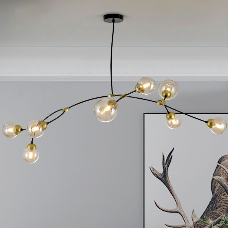 Lampadario del lampadario a soffitto modernista a soffitto a soffitto lampada a sospensione lineare nera per soggiorno per soggiorno