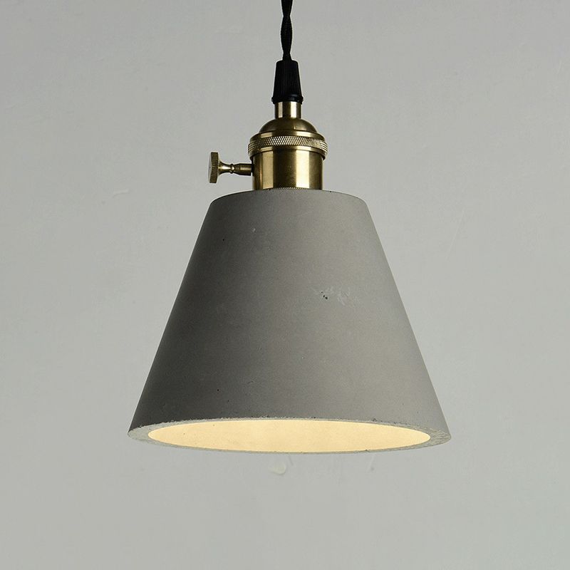 Contemporary Style Creative Cement Hanging Light Geometric Modeling 1-Light Pendant Lamp for Bedroom