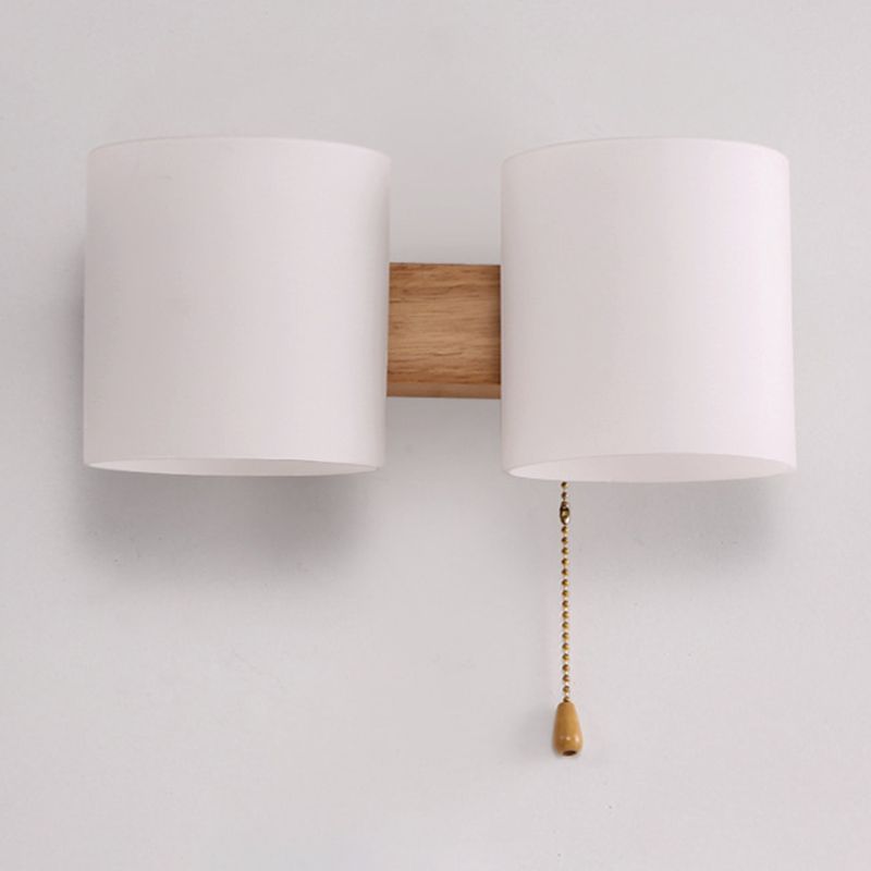 Cylinder Wall Mounted Lamp Modern Simplicity Milk Glass Wall Mount Lamp for Living Room
