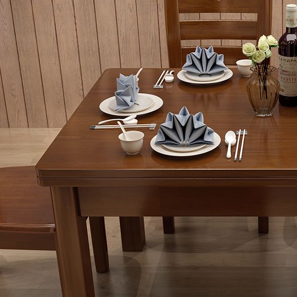 Minimalist Solid Wood Dining Sets with Rubberwood Wood Dining Table and Chairs