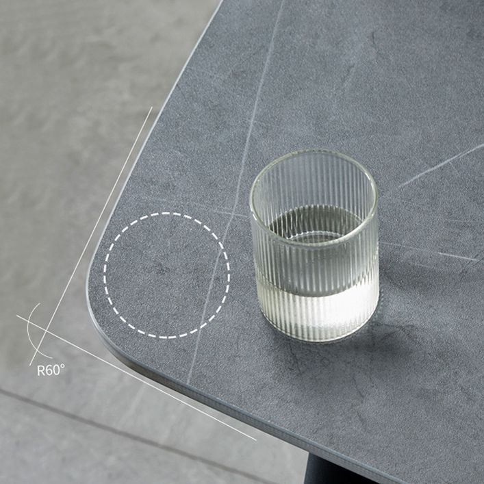 Mesa de comedor rectangular contemporánea Mesa de comedor de piedra sinterizada con 4 patas de metal para comedor