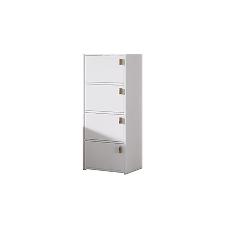 Modern Rectangle Chest White Wood Storage Cabinet with Drawer