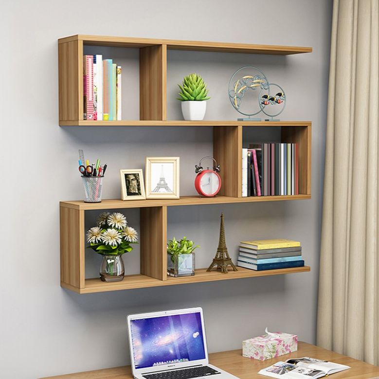 Modern Artificial Wood Bookcase, Geometric Bookshelf for Any Room