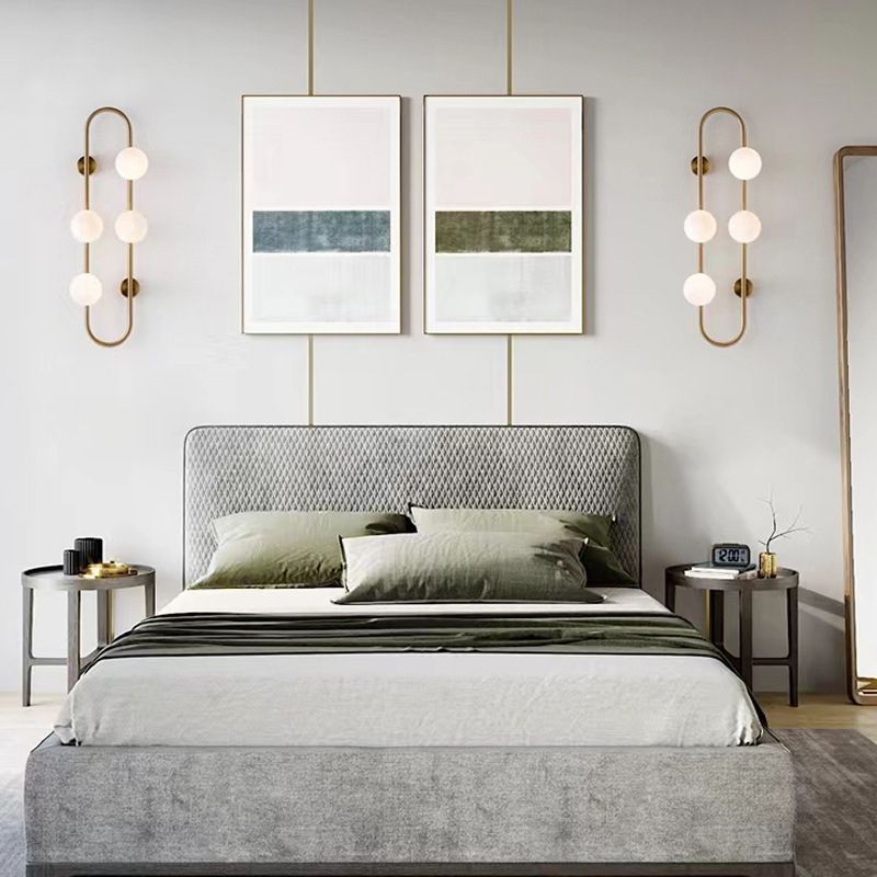 Modern Style Ellipse Shape Wall Light Glass Sconces in Gold for Bedroom