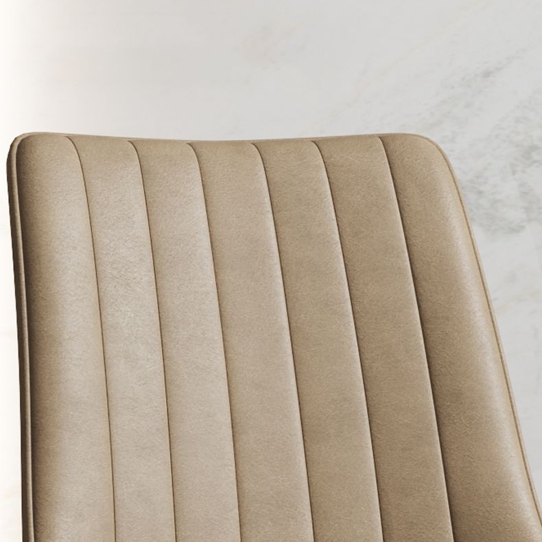 Silla auxiliar de cuero escandinava para sala de estudio Sillas de comedor Parsons con acabado mate