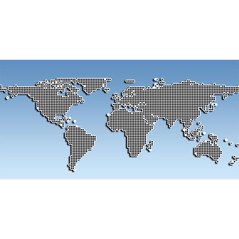 World Map Mural Illustration Decorative Living Room Wall Art for Decoration