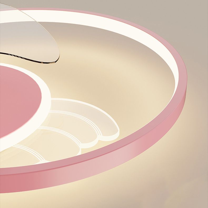 3-Blade Children Ceiling Fan LED Pink Fan with Light for Bedroom