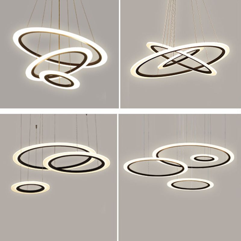 Modern Ring Chandelier Light Fixtures LED Hanging Chandelier for Restaurant