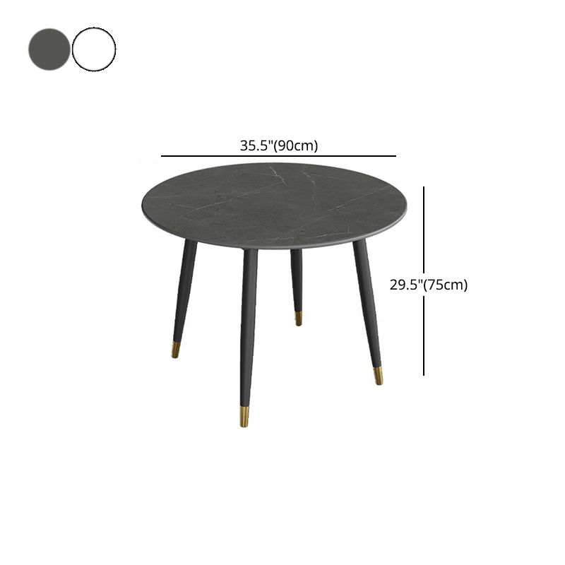 Industrial Style Dining Table Sintered Stone 4 Legs Table for Home