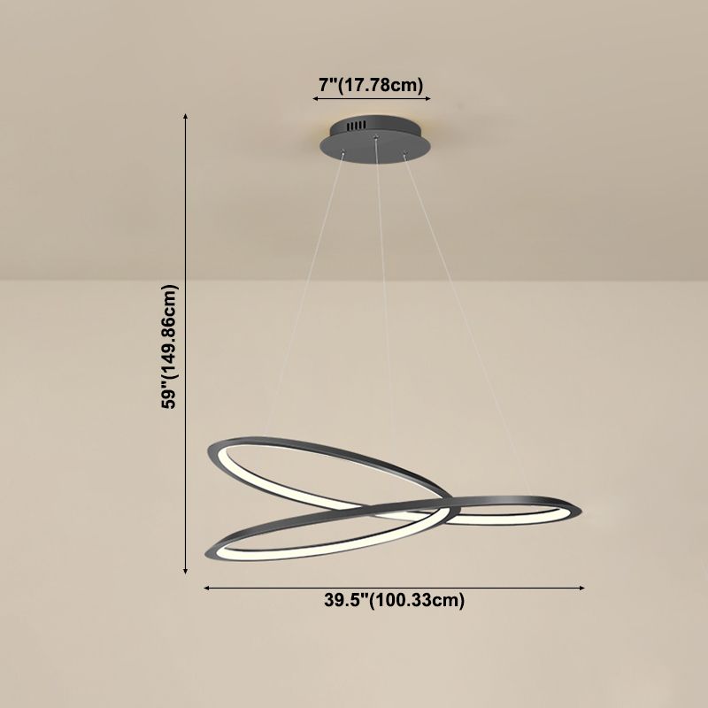 Curve senza soluzione di continuità lampadario a pendente lampadari moderni per sala da pranzo