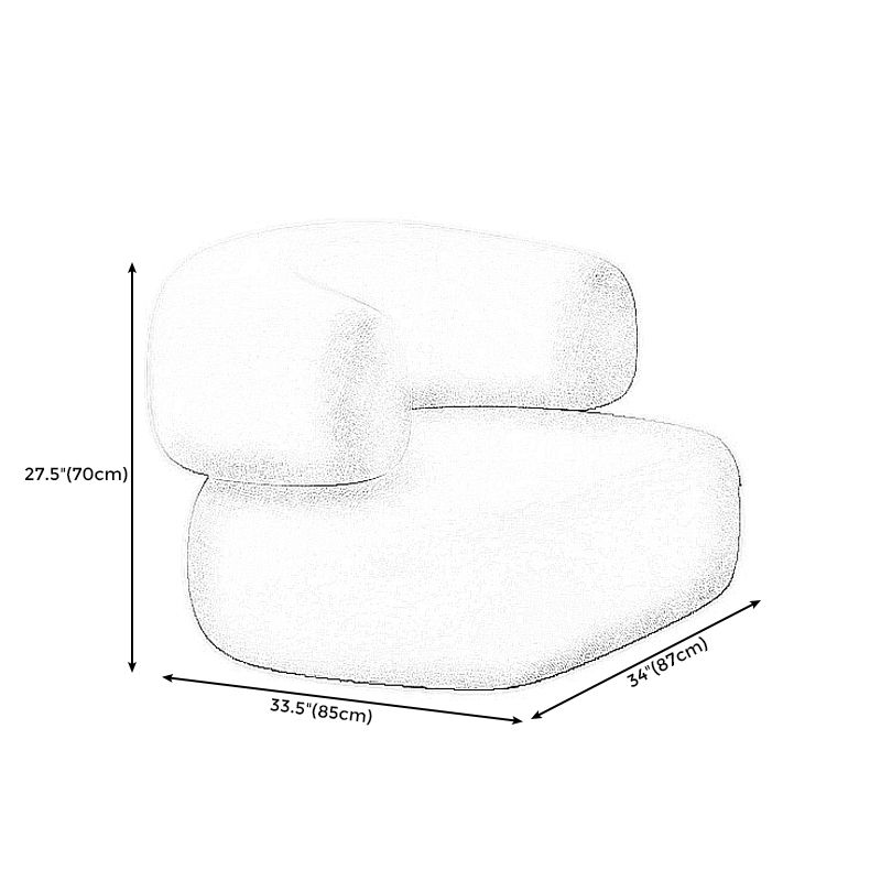 Modern Camel Back Sofa 27.56"High Round Arm Sofa for Apartment, White