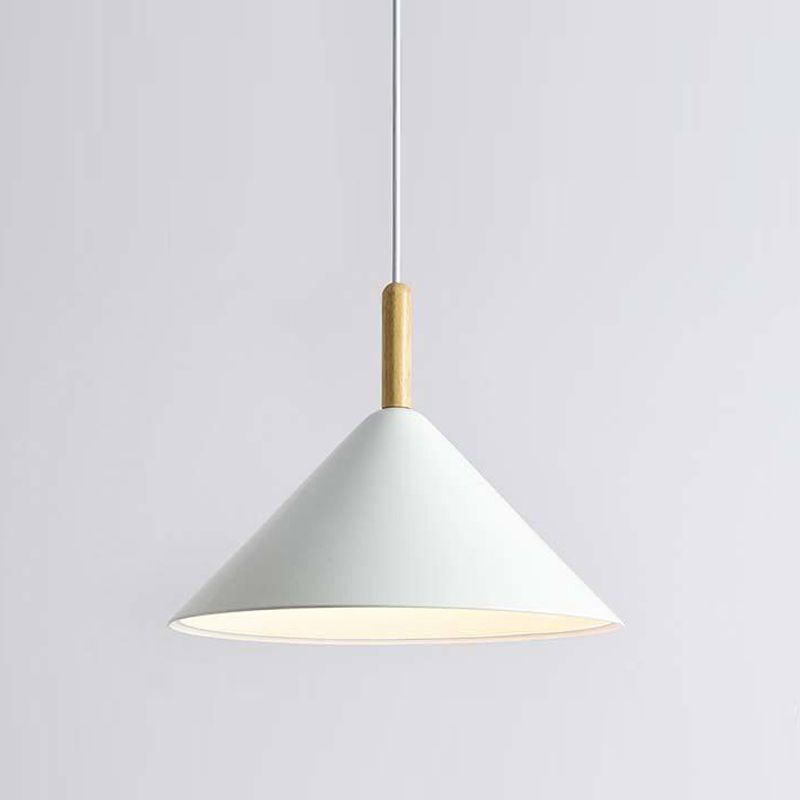 1 illuminazione a sospensione di cono leggero a cono moderno illuminazione sospesa in metallo per sala da pranzo