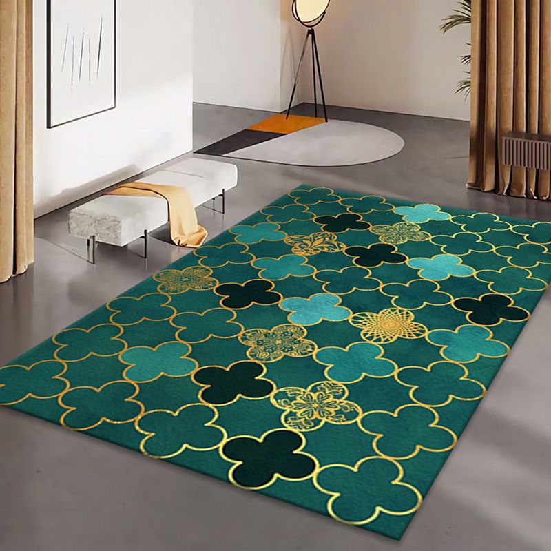 Grey Modern Rug Polyester Pattern Rug Stain Resistant Rug for Living Room