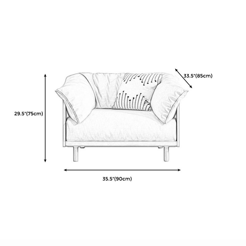Modern Sofa Pillow Top Arm 33.4"W Sofa with 2 Pillows for Living Room