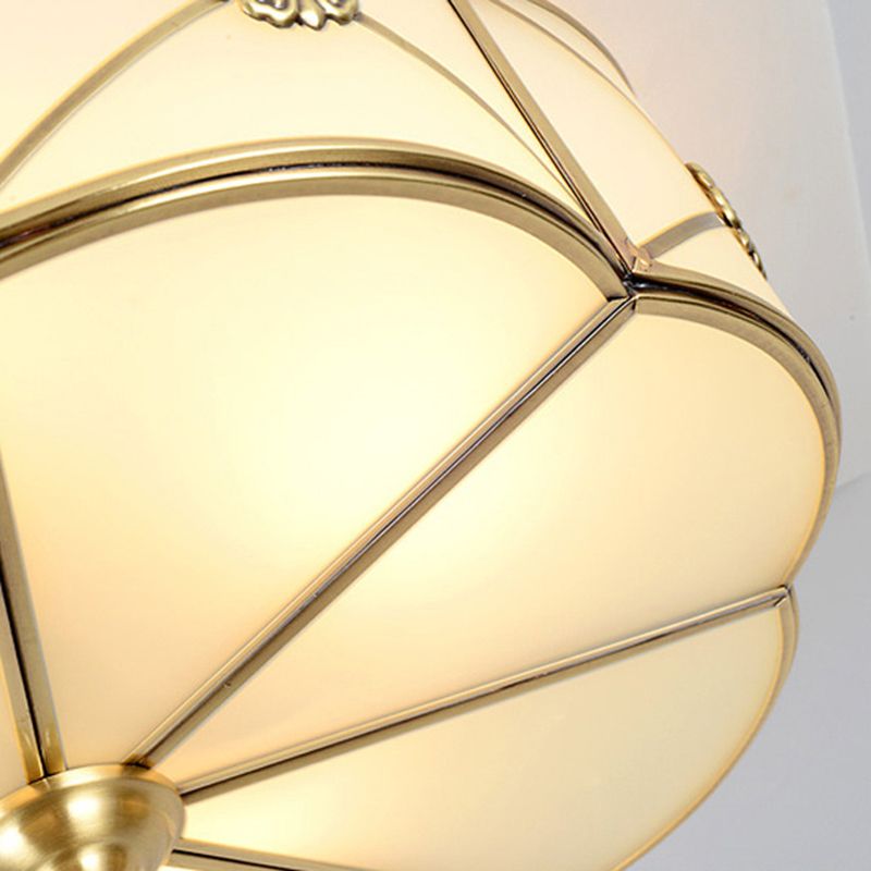 Tambour traditionnel semi-plat Allumage de la crème de crème Verre Semi-Flush Fixation du plafond pour la salle de séjour