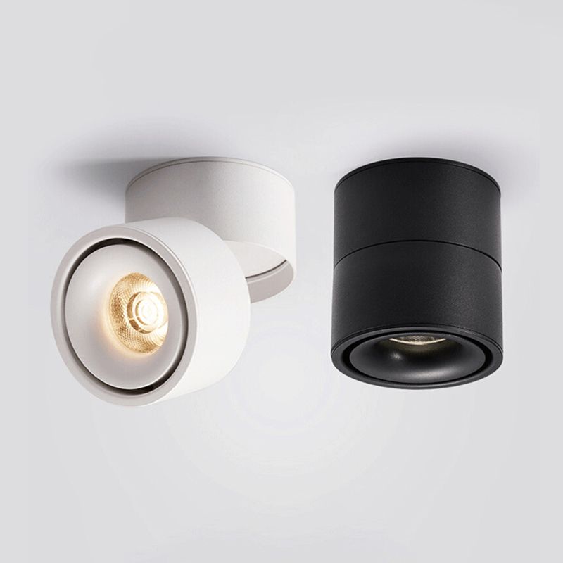 Minimalism 1-Light LED Flush Ceiling Light Metal Cylinder Ceiling Light Fixture
