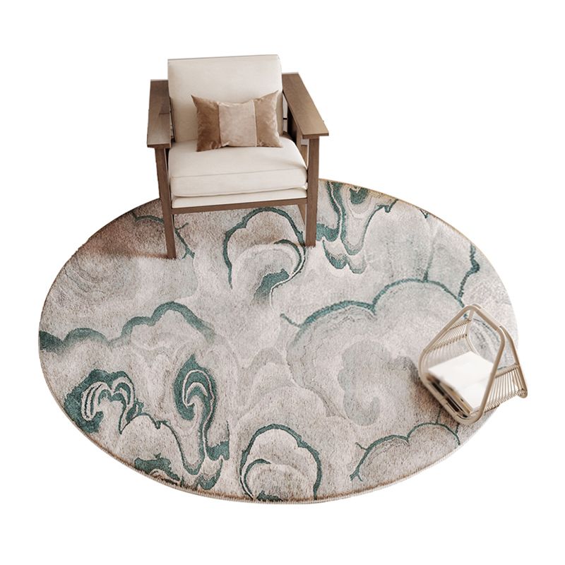 Modern Living Room Area Carpet Abstract Pattern Polyester Area Rug Non-Slip Backing Rug